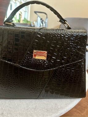 Black Satchel with Gold Accent